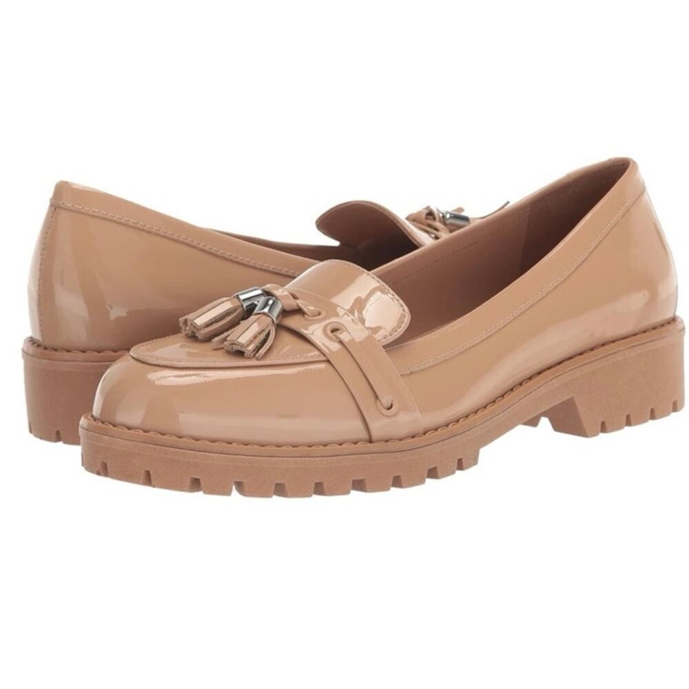 NWT Rebecca Allen Women's The Lug Loafer Nude I V Patent Leather 9M Neutral Prep